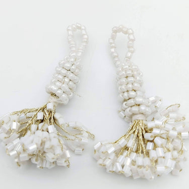 White Bead Tassels Latkan, Indian Latkans, Sewing Latkans